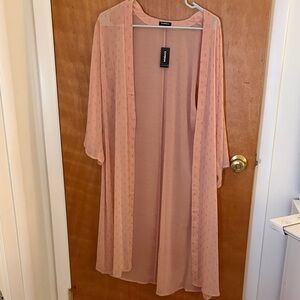 Express Blush and Gold Sheer Kimono